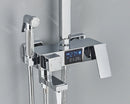 Rozin Black Smart Thermostatic Shower Faucet Set Bathroom Intelligent Rainfall Digital Mixer Tap With Rack and Bidet Bath System