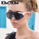 Y2k Sports Sunglasses Men Women 2023 Luxury Brand Fashion Oversized One- Piece Punk Sun Glasses Male 2000‘S Wrap Around Goggles
