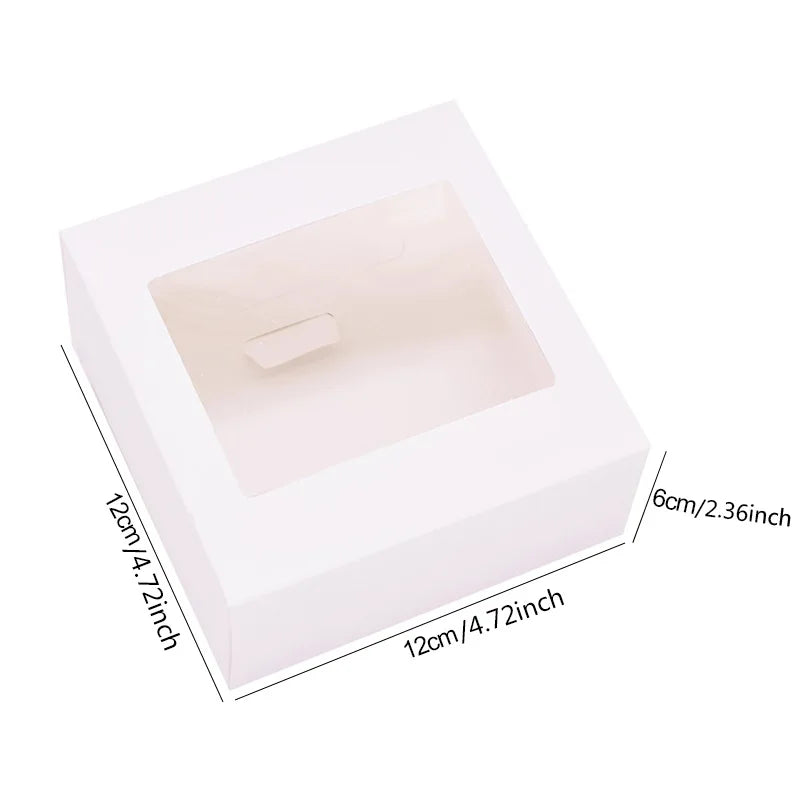 6Pcs Black/White Kraft Paper DIY Gift Box With Window Wedding Birthday Party Decoration Cake Packaging Box Event Party Gift Case