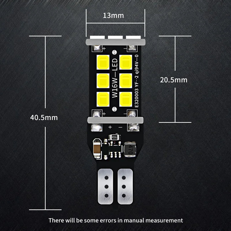 2x W16W LED CANBUS T15 Car Backup Reverse Lights for Honda Accord Civic 4D CRV fit Pilot Stream Insight NO OBC ERROR Tail Lamp