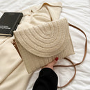 Summer Beach Straw Clutch Bag Cute Crossbody Bag for Women Travel Shoulder Bags Purse Ladies Casual Wicker Handbags