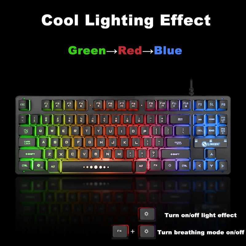 K87 Wired 87 Keys Mechanical Gamer Keyboard Gaming Keyboard Rgb Backlit For Desktop Pc Computer Gamer