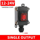 Waterproof Marine Rocker Switch with LED Outdoor Rainproof Junction Box Inline Power Cord Power Switch 12V/24V/220V IP65
