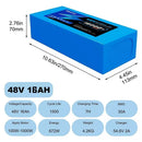 Aleaivy 48V 16Ah Electric Bike Lithium Battery Pack 16000mAh Li ion Ebike Battery for Bicycle Scooter Motorcycle with Charger