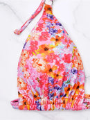 S - XL Floral Printed Halter Strappy Bikini Women Swimwear Female Swimsuit Two-pieces Bikini set Bather Bathing Suit Swim K6177