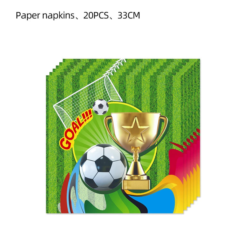 Disposable Colorful Printed Napkins Soccer Football Cafe Party Wedding Square Paper Napkin Baseball Meal Mat Food Grade Napkin