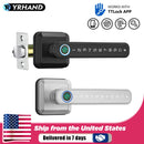 Eingang Automatisches Schloss ttlock App Fernbedienung Smart Lock Riegelschloss Fingerabdruck Code Zuhause Holztürschloss Griff für Büro Zuhause