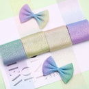 6cm*5yards Gradient Rainbow Tulle Roll Silver Dots Tulle Mesh Fabric DIY Children's Handmade Orgarment Hair Bow Accessories