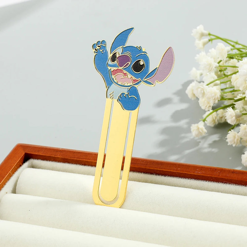 Cute Pet Stitch Encouragement Book Mark Paper Clip Metal Bookmarks Book Accessory Study Stationery Gift for Book Lover Anime Fan