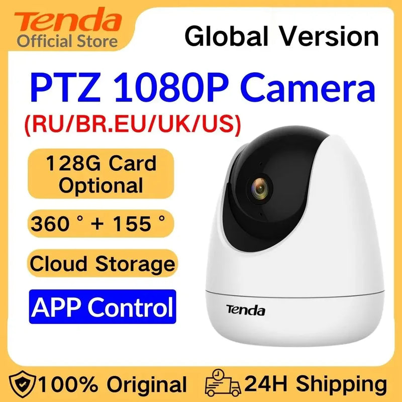 Tenda Cp3 2MP PTZ Wifi IP Camera Full-Hd Kids Camera Home Surveillance Camera Security Protection Baby Monitor Smart Video Cam