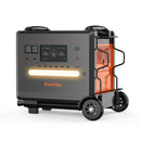 SOLARPLAY Hand Trolley for Portable Power Station Support Up to 50 lbs Adjustable Handle Flat Wheel Spinning Trolley Lightweight