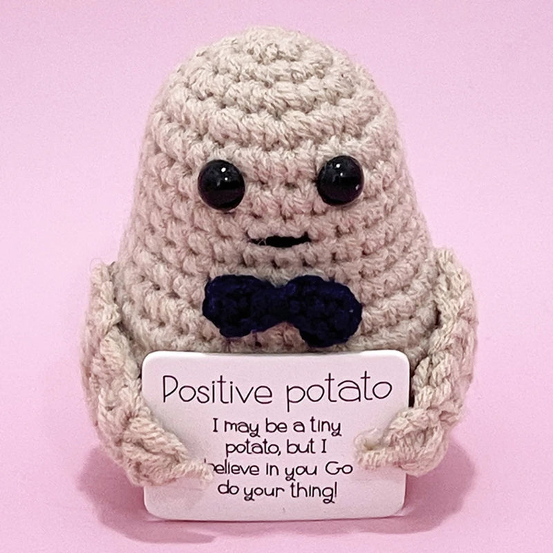 Christmas Positive Potatoes Knitted Potato Toy Pocket Handmade Decor Funny Knitted Potato Doll Christams Gift Table Ornaments