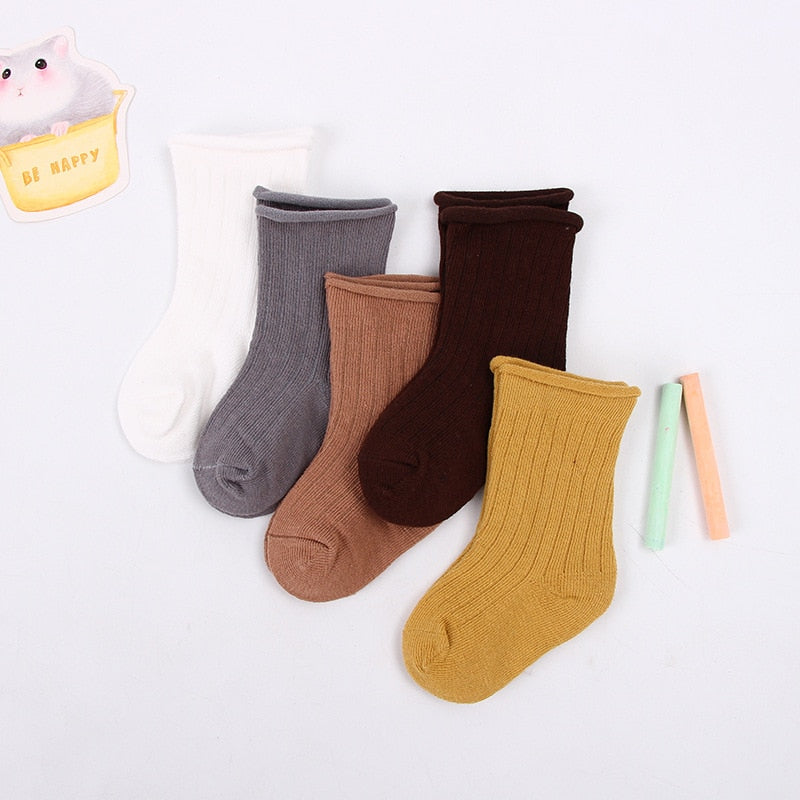 Baby Toddler Cotton Socks Solid Kids Boys Girl Spring Autumn Short Newborn Ribbed Sock Baby Clothing Winter