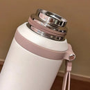 JUSTINLAU 600/800ML Thermos Cup Kitchen Vacuum Flasks with Tea Strainer Stainless Steel Portable Travel Thermal Water Bottles