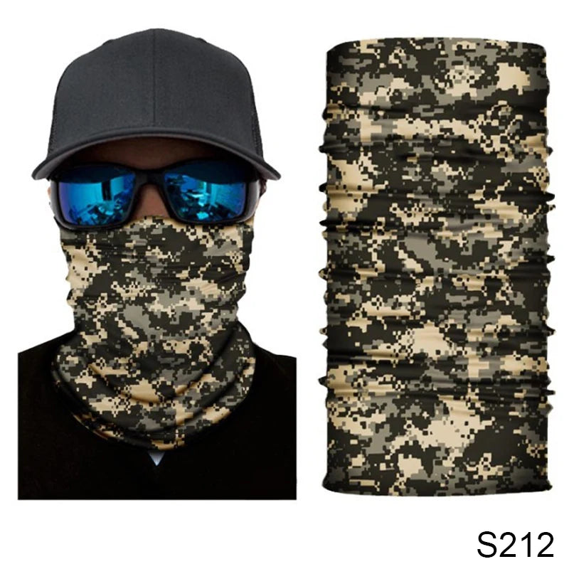 Camouflage Cycling Face Mask Scarf Neck Gaiter Men Seamless Bandana Women Headband Balaclava Tube Face Shield