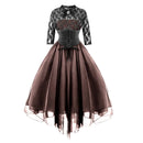 The Cogsworth | Lace-Up Corset Midi Dress