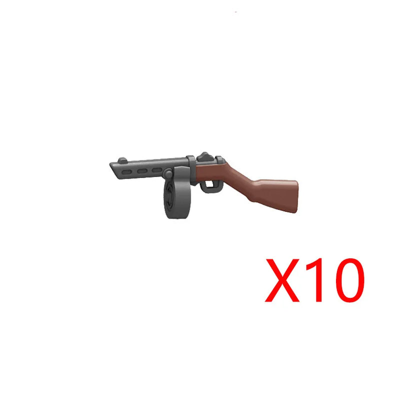 WWII Military Building Blocks Accessories Soldier Figures Weapons Box Rifle Submachine Gun AKM Shield Mini Brick Toy K003 Gift