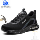 Safety Shoes Men Work Shoes Lightweight Soft Steel Toes  Sneakers Free Shipping Industrial Safety Tennis Steel Toe Cap
