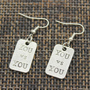 New Fashion Handmade Fitness Equipment Dumbbell Disc Pendants Silver Color Earrings For Womens Style