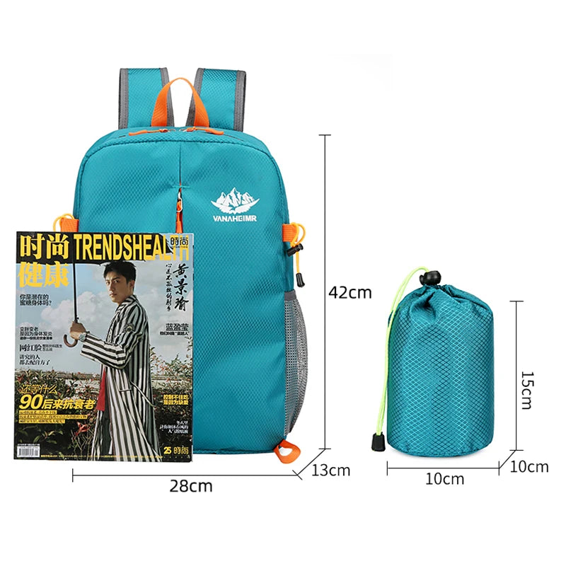 15L Portable Day Pack Foldable Backpack Folding Mountaineering Bag Ultralight Outdoor Cycling Rucksack Travel Knapsack Hiking