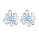 Bamoer Cute Romantic Fairy Elevs Exquisite Stud Earrings for Women Genuine 925 Sterling Silver Rainbow Ear Studs Luxury Jewelry