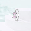 Neue Valentinstagsringe Süße Rosa Zirkon Prinzessin Schleifen Größe 7-9 Für Frauen 925 Silberring Romantischer Feiner Schmuck Geburtstagsgeschenk