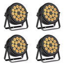 Yiflamefly 4 Pcs 18 LED Par Light 200W LED Stage Light 4 in 1 RGBW Stage Lighting Spotlight With DMX512 For Party Wedding DJ