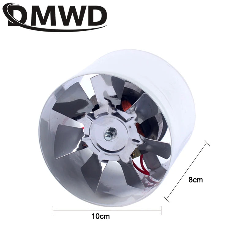 20W 4 Inch Duct Blower Air Ventilator Kitchen Toilet Wall Exhaust Fan 4" Bathroom Window 100MM Metal Pipe Exhauster Access 220V