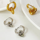 ANENJERY Removable Love Heart Hoop Earrings for Women Exquisite Design Ear Buckle Huggies Golden Silver Color Party Jewelry
