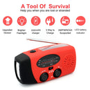 AM/FM/NOAA Weather Pocket Flashlight Radio SOS LED Emergency Radio Solar Hand Crank Powered Wind Up Phone Charger Bank
