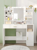 Hzuaneri Hzuaneri Bedside Table set of 2, with Charging Station,  Side Table with LED Lights, 1 Open Compartment and 2 Drawers