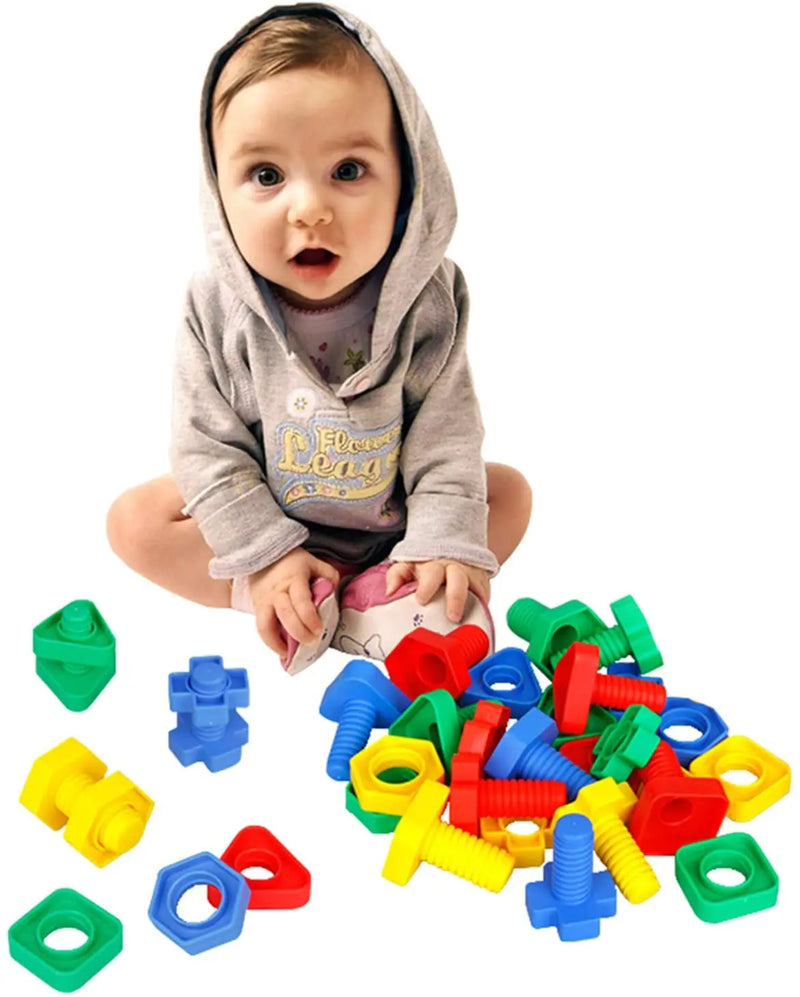 10 Piece Set Screw Building Blocks Plastic Insert Nut Shape Kids Educational Toys Scale Model Kids DIY Educational Toys