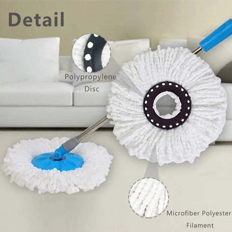 Universal Mop Head Rotating Microfibers Round 16mm Mopping Head Spin Mops Cloth Replacement Clean Tool Refill Mopping Head