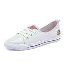 Comemore Summer Leather Women Casual White Vulcanized Shoes Sneakers Comfortable Flats Fashion 2022 Women's Slip-on Shallow Shoe