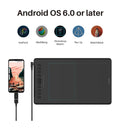 HUION H1161 Digital Tablet Graphics Drawing Tablet Battery-free Pen Stylus with Tilt Function Support Android Win and Mac Device