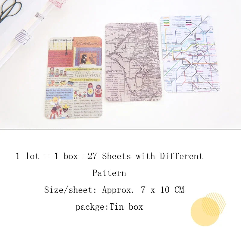 Korean Kawaii Scrapbooking Sticker Decorative Sticker Diary Notebook Planner DIY Accessories Cute Gift Stationery 27 Sheets