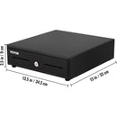 SucceBuy Cash Register Drawer 13" 2 Unlocking Way Fully Removable Design w/ 4 Bill 5 Coin Cash Tray 2 Keys Included Compact Size