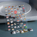 1PCS 5D Cartoon Kuromi Hello Kitty Nail Stickers Sanrio Animation Nail Art Decoration Sanrio Cute Melody Embossed Stickers