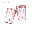 8pcs Easter Bunny Egg Paper Plates Rabbit Ear Shape Cups Happy Easter Party Tableware Birthday Party Baby Shower Decor Supplies