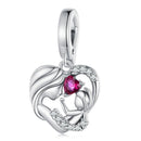 BAMOER 2024 New 925 Sterling Silver Mother and Daughter Hug Charm Beads for Charm Bracelet Personalized DIY Jewelry Making