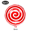 6Pcs Christmas Candy Cane Foil Balloons Round Windmill Lollipops Candy Helium Foil Balloons for Xmas Wedding Birthday Decoration