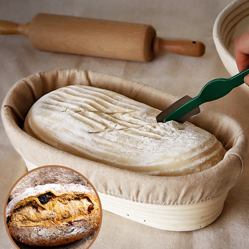Oval Banneton Brotform Baking Supplies Bread Fermentation Baskets Portable Bread Fermentation Baskets Bowl Woven Kitchen Gadgets