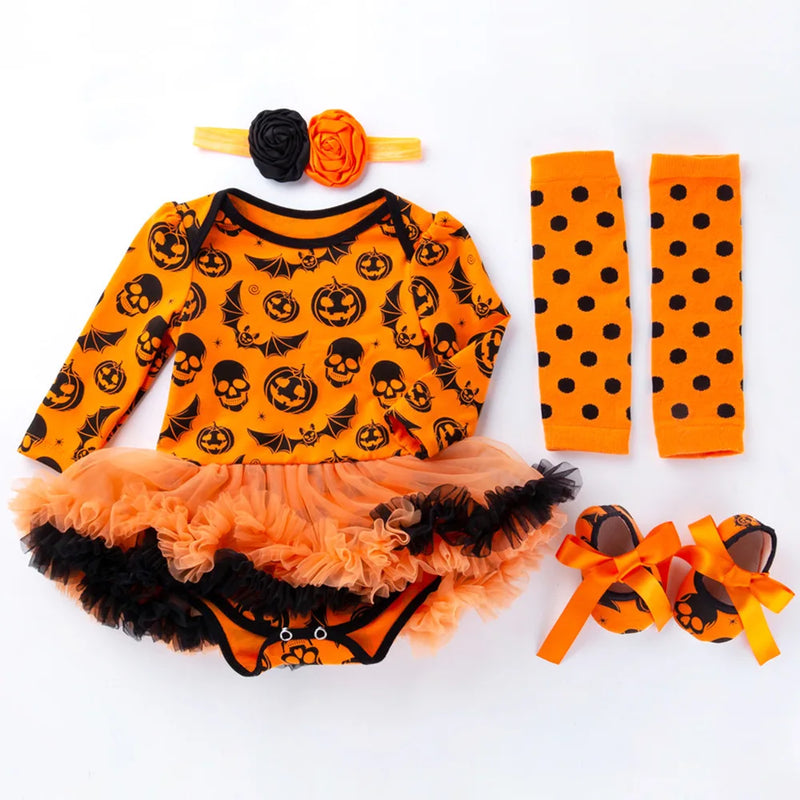 0-24M Baby Girl Boy Costume Pumpkin Clothes Newborn Romper Infant Tutu Dress Outfit Cosplay Bodysuit Toddler Halloween Clothes