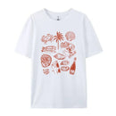 Summer Ocean Coastal Graphic Tees Trendige Retro Ästhetik La Dolce Vita T-Shirt Süßes Austern Wein Shirt Strandurlaub Damen Oberteile