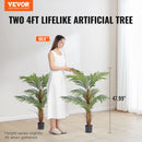 SucceBuy Artificial Palm Tree 4/5/6 FT Tall Faux Plant Secure PE Material & Anti-Tip Tilt Protection Low-Maintenance Plant