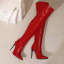 Autumn and Winter New Style Fashion High-heeled Women's Long Boots Sharp Toe Sexy Party Over The Knee Boots High 12cm Size 35-48