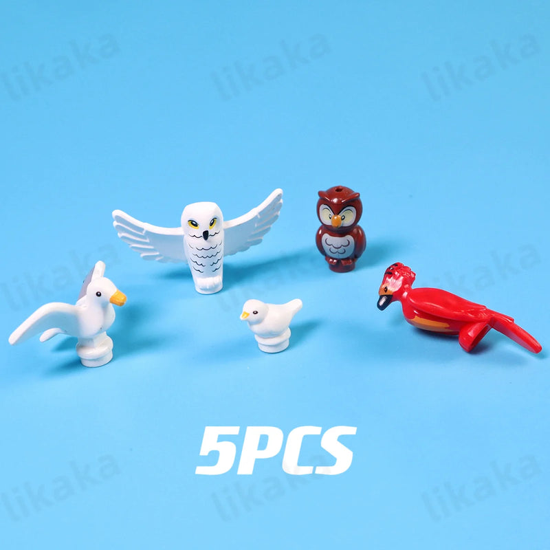 5pcs Animals Building Blocks Toys MOC Bird Owl Model Set Blocks DIY Bricks Toys for Children Gift Compatible Mini Bricks