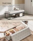 SONGMICS Storage Ottoman Bench, Ottoman Foot Rest with Legs, 40 x 110 x 40 cm, End of Bed Bench, Storage Chest, for Living Room