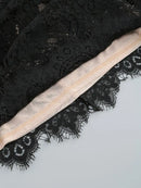 The Lace Hour | Strapless Lace-Panel Sheath Mini Dress
