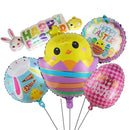 5pcs Easter Cute Rabbit Balloons White Bunny Shaped Balloons Happy Easter Foil Balloons for Easter Party Decors Kids Birthday